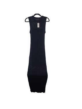 NEW Express Black Crochet Midi Dress With Liner & Tags Womens Size Small